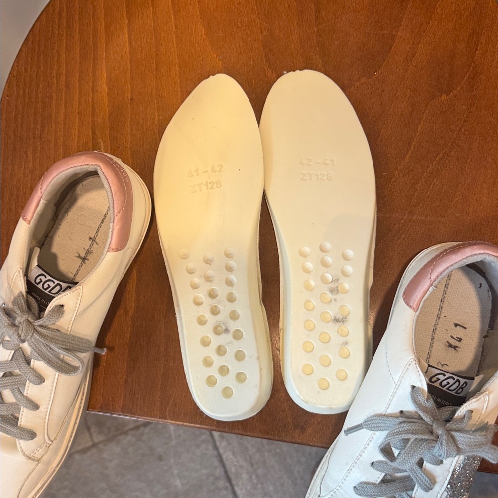 Golden Goose Hi-Star Sneakers Glitter Star "ATION WILL GET YOU” 41 pink/cream - Picture 6 of 11